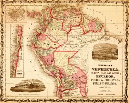 Picture of VENEZUELA NEW GRANADA ECUADOR PERU BOLIVIA CHILE AND GUIANA 1862