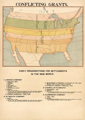 Picture of CONFLICTING GRANTS ON THE TERRITORY THAT WAS TO BECOME THE USA
