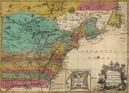Picture of MAP OF BRITISH AND FRENCH SETTLEMENTS IN AMERICA 1755