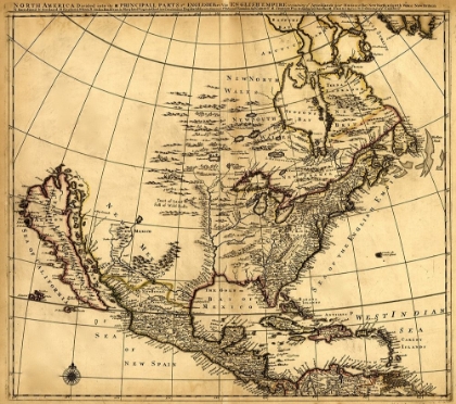 Picture of NORTH AMERICA DIVIDED INTO IT 3 PRINCIPAL PARTS