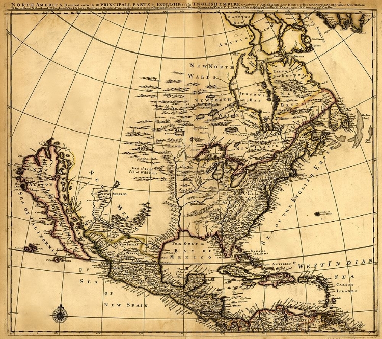 Picture of NORTH AMERICA DIVIDED INTO IT 3 PRINCIPAL PARTS