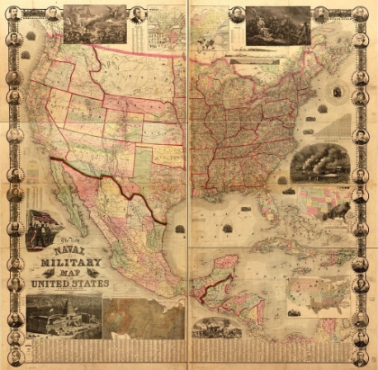 Picture of NAVAL MILITARY MAP OF THE UNITED STATES 1862