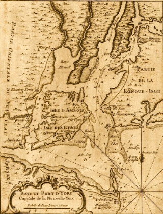 Picture of FRENCH MAP OF NEW YORK-ISLANDS AND HARBOR