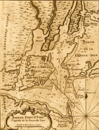 Picture of FRENCH MAP OF NEW YORK-ISLANDS AND HARBOR