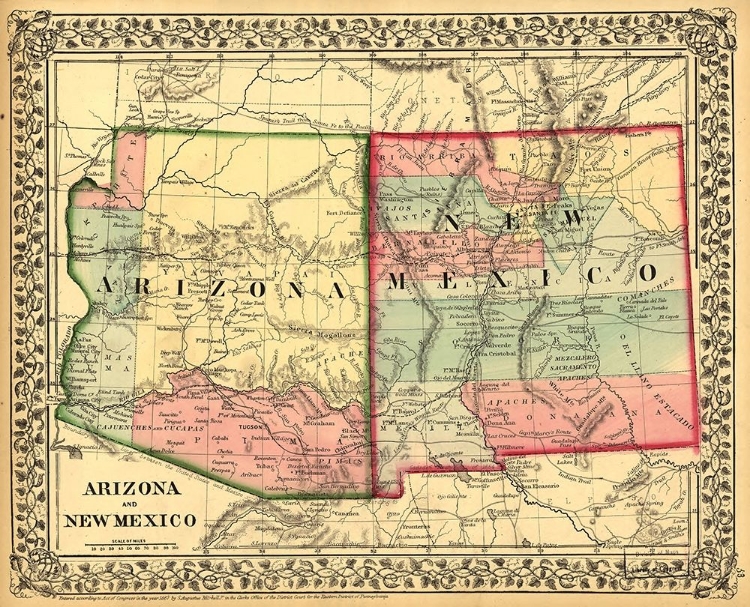 Picture of ARIZONA AND NEW MEXICO 1867