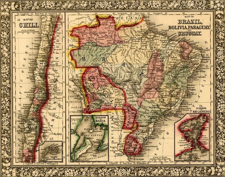 Picture of BRAZIL-BOLIVIA-PARAGUAY-URUGUAY-CHILI 1870