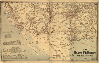 Picture of SANTE FE ROUTE INTO MEXICO 1888