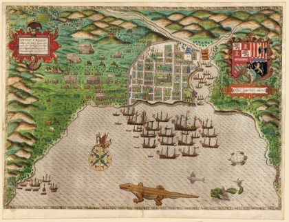 Picture of SIR FRANCIS DRAKES WEST VOYAGE TO THE WEST INDIES SANTO DOMINGO 1589