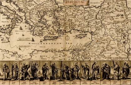 Picture of MAP OF THE TRAVELS AND VOYAGES OF THE APOSTLES
