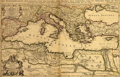 Picture of MEDITERRANEAN DIVIDED INTO ITS PRINCIPAL PARTS 1685
