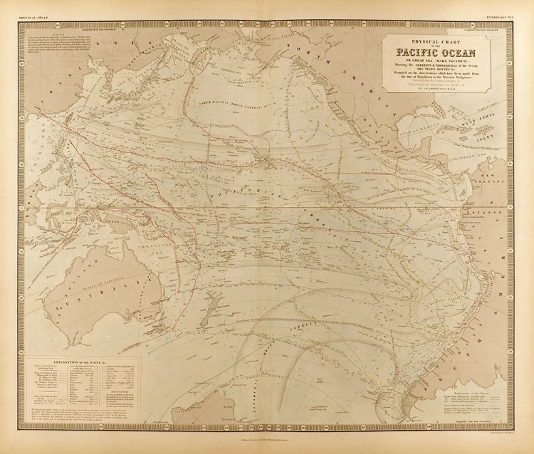 Picture of PHYSICAL CHART OF THE PACIFIC OCEAN