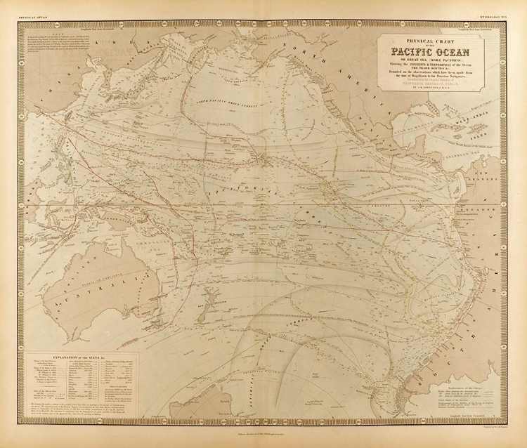 Picture of PHYSICAL CHART OF THE PACIFIC OCEAN