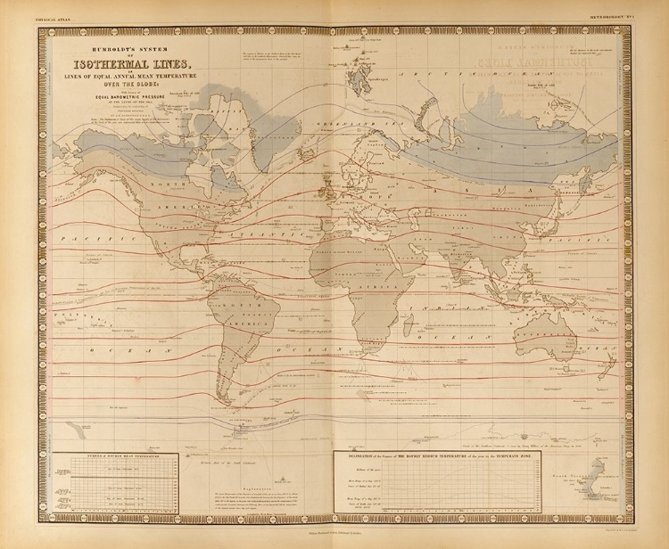 Picture of MEAN TEMPERATURE ACROSS THE GLOBE ISOTHERMAL LINES