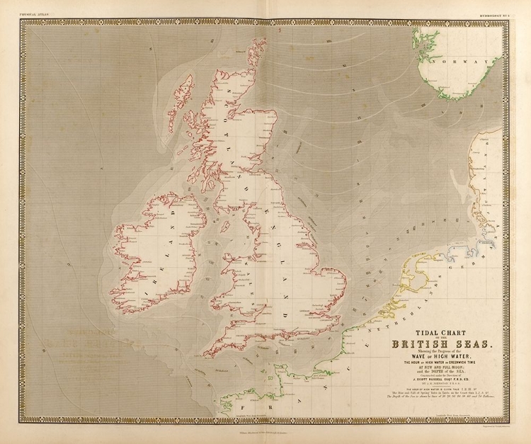 Picture of BRITISH ISLES WAVES HIGH WATER AND TIDES