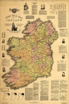 Picture of HOME RULE MAP OF IRELAND 1893