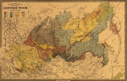 Picture of ETHNOGRAPHIC MAP OF ASIATIC RUSSIA 1870