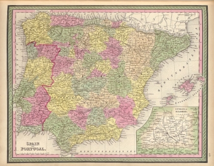 Picture of SPAIN AND PORTUGAL 1849