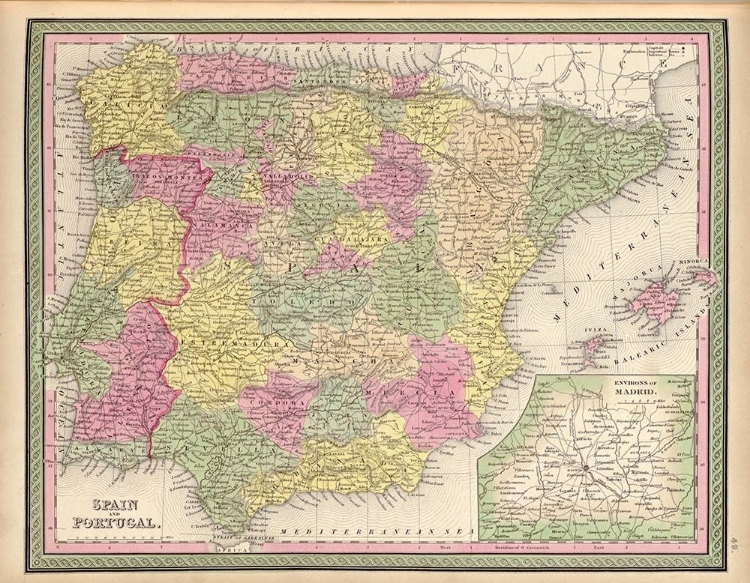 Picture of SPAIN AND PORTUGAL 1849