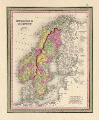 Picture of SWEDEN AND NORWAY 1849