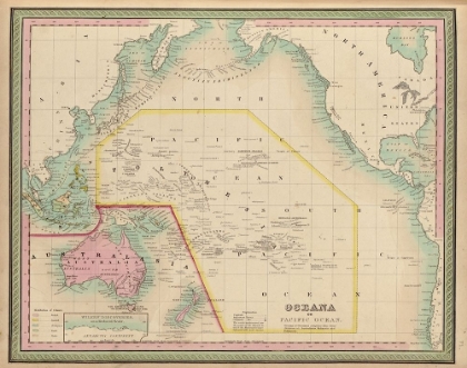 Picture of OCEANIA AND THE PACIFIC OCEAN 1849