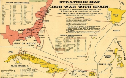 Picture of STRATEGIC MAP OF OUR WAR WITH SPAIN 1898