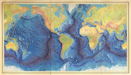 Picture of RELIEF MAP OF THE WORLD OCEAN FLOOR