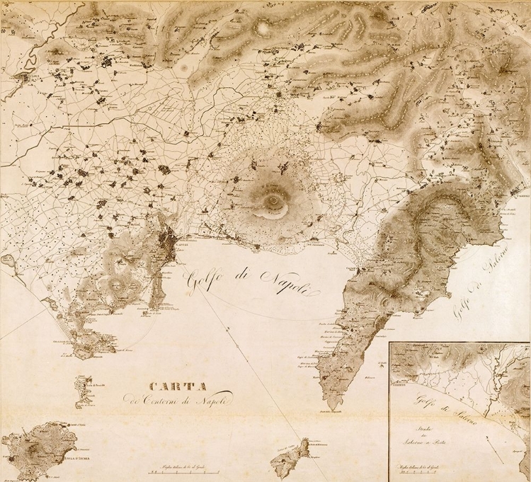 Picture of NAPLES REGION WITH VESUVIUS ITALY 1828