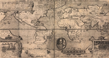 Picture of SIR FRANCIS DRAKE WORLD MAP 1581