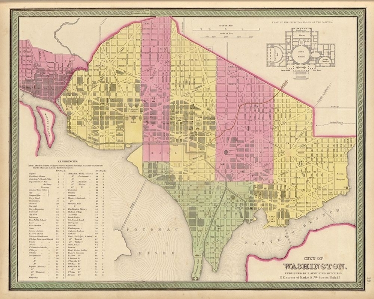 Picture of WASHINGTON DC CITY PLAN 1849