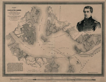 Picture of CHARLESTON HARBOR EMBRACING FORTS MOULTRIE SUMTER JOHNSON AND CASTLE PINCKNEY 1861