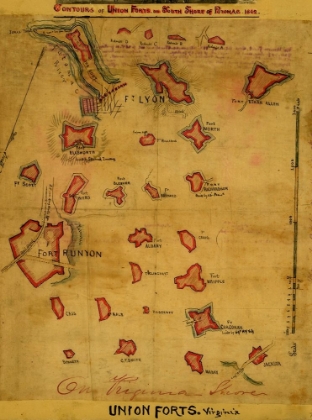 Picture of CONTOURS OF UNION FORTS ON SOUTH SIDE OF POTOMAC 1862 