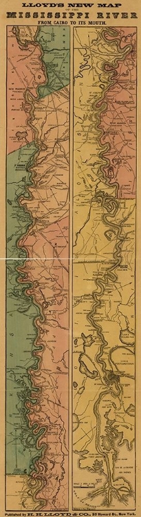 Picture of MISSISSIPPI RIVER FROM CAIRO TO ITS MOUTH 1863 
