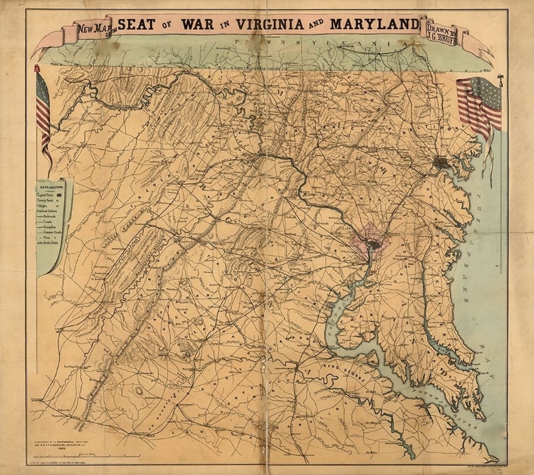 Picture of SEAT OF WAR VIRGINIA AND MARYLAND 1863