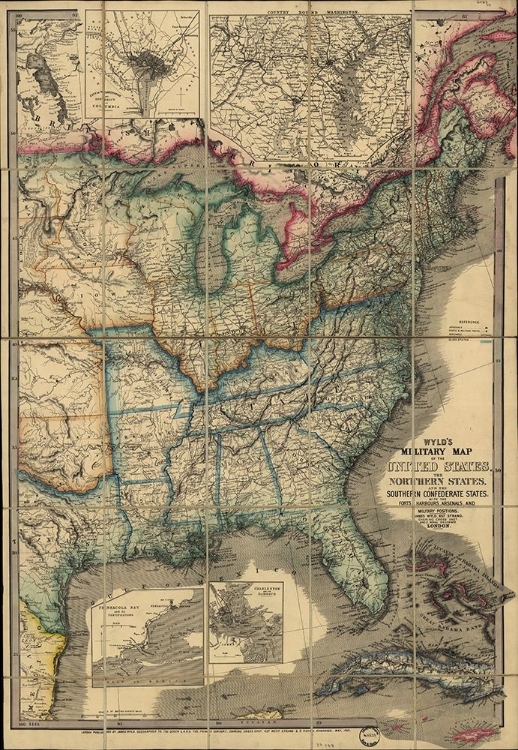 Picture of MILITARY MAP OF THE UNITED STATES 1861