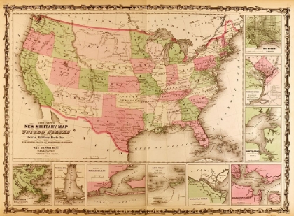 Picture of MILITARY MAP OF THE UNITED STATES 1863