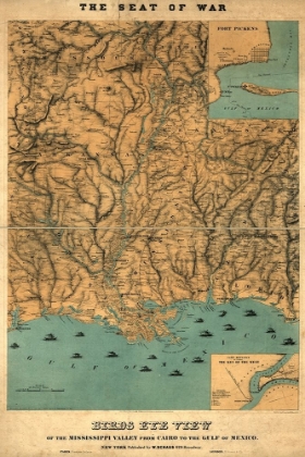 Picture of BIRDS EYE VIEW OF THE MISSISSIPPI VALLEY FROM CAIRO TO THE GULF OF MEXICO 1861