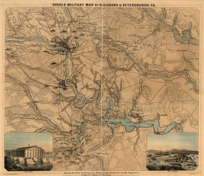 Picture of RICHMOND AND PETERSBURG VA SHOWING THE REBEL FORTIFICATIONS 1864