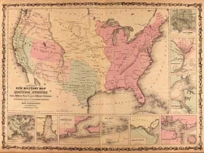 Picture of MILITARY MAP OF THE UNITED STATES 1862