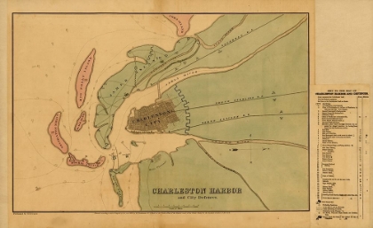 Picture of CHARLESTON HARBOR AND CITY DEFENSES 1864