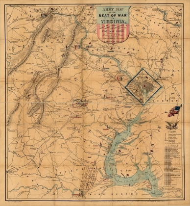 Picture of ARMY MAP THEATRE OF WAR 1862