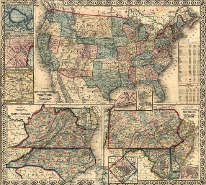 Picture of MAP OF THE UNITED STATES AND ITS TERRITORIES 1861