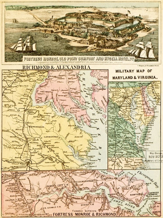 Picture of PICTORIALLY ENHANCED MAP WITH HOTEL 1861