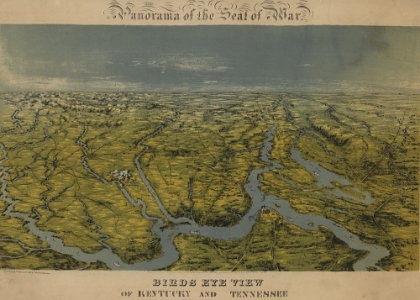 Picture of BIRDS EYE VIEW OF KENTUCKY AND TENNESSEE 1862 