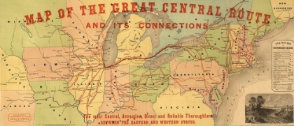 Picture of GREAT CENTRAL ROUTE AND CONNECTIONS 1855