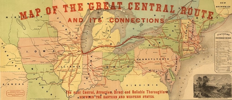 Picture of GREAT CENTRAL ROUTE AND CONNECTIONS 1855