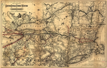 Picture of BOSTON HOOSAC TUNNEL AND WESTERN RAILWAY 1881