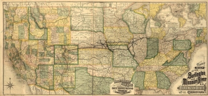 Picture of BURLINGTON AND MISSOURI RIVER R R THE BURLINGTON ROUTE 1882