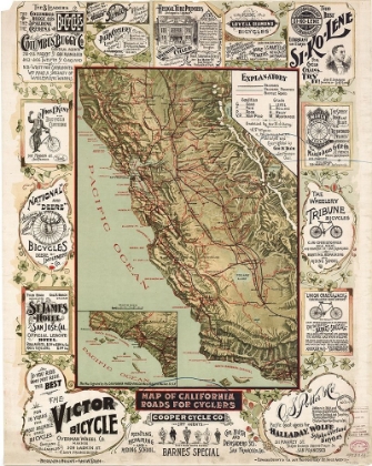 Picture of CALIFORNIA ROADS FOR BICYCLES 1895