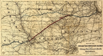 Picture of CHICAGO AND SOUTHWESTERN RAILWAY AND THE CHICAGO ROCK ISLAND AND PACIFIC RAILROAD 1869 