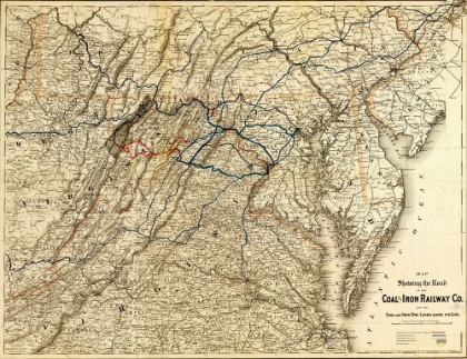 Picture of COAL AND IRON RAILWAY CO AND THE COAL AND IRON ORE LANDS ALONG ITS LINE 1882